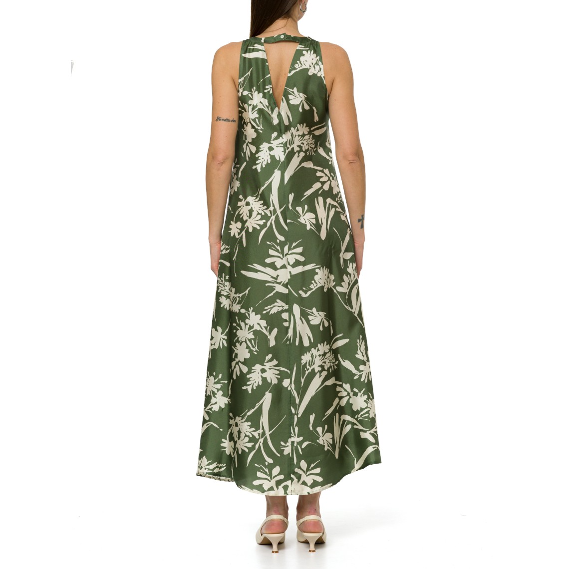 Abito midi in twill di seta Pennyblack