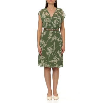 Abito in georgette floreale con cintura Pennyblack