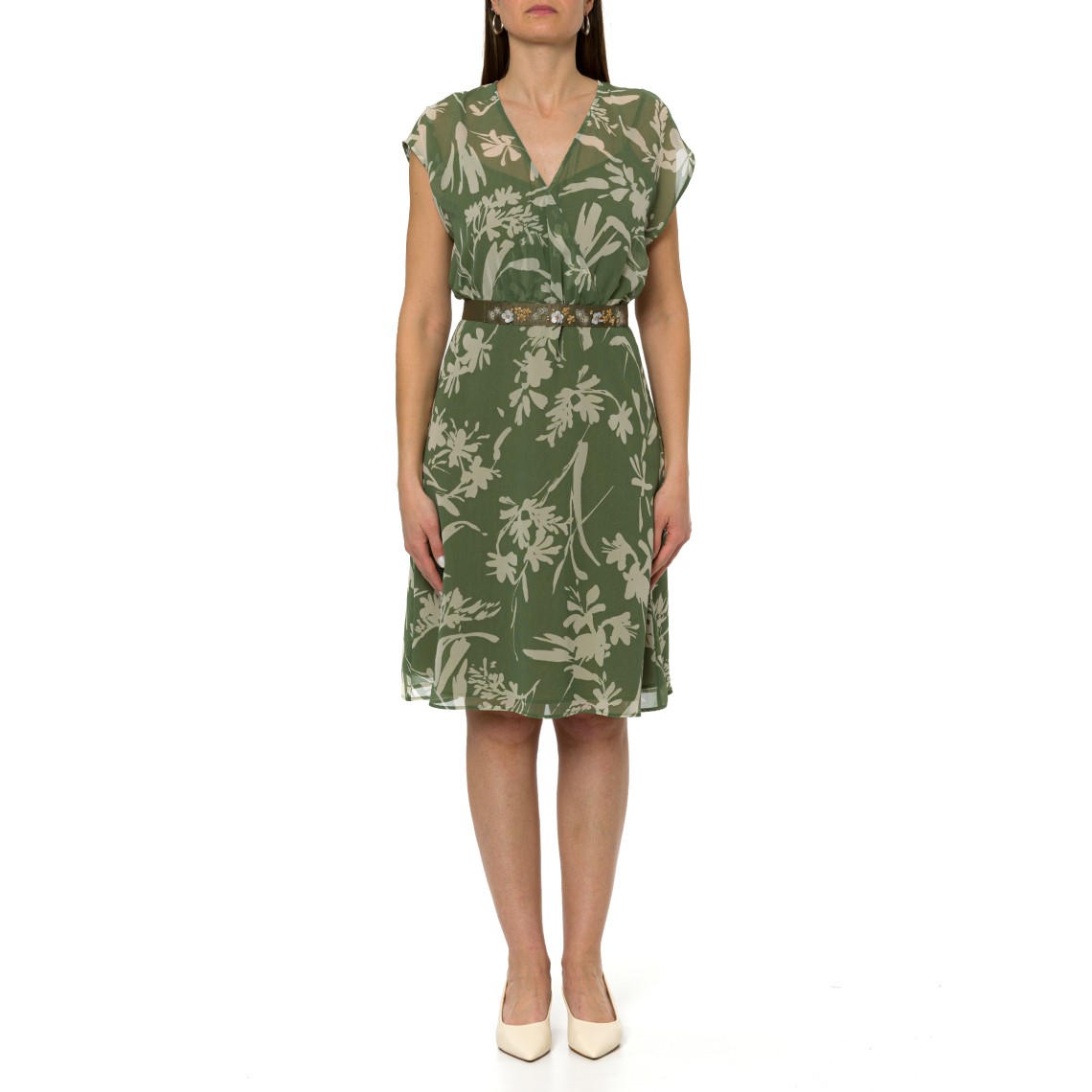 Abito in georgette floreale con cintura Pennyblack