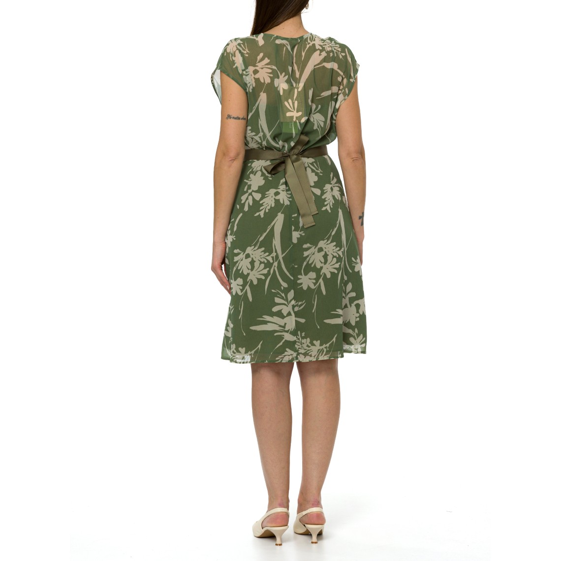 Abito in georgette floreale con cintura Pennyblack