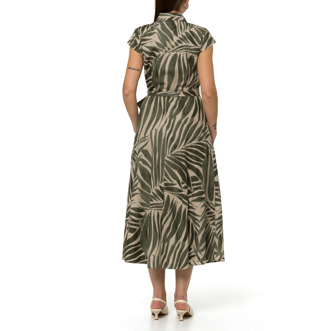 Abito chemisier midi in popeline con cintura Pennyblack