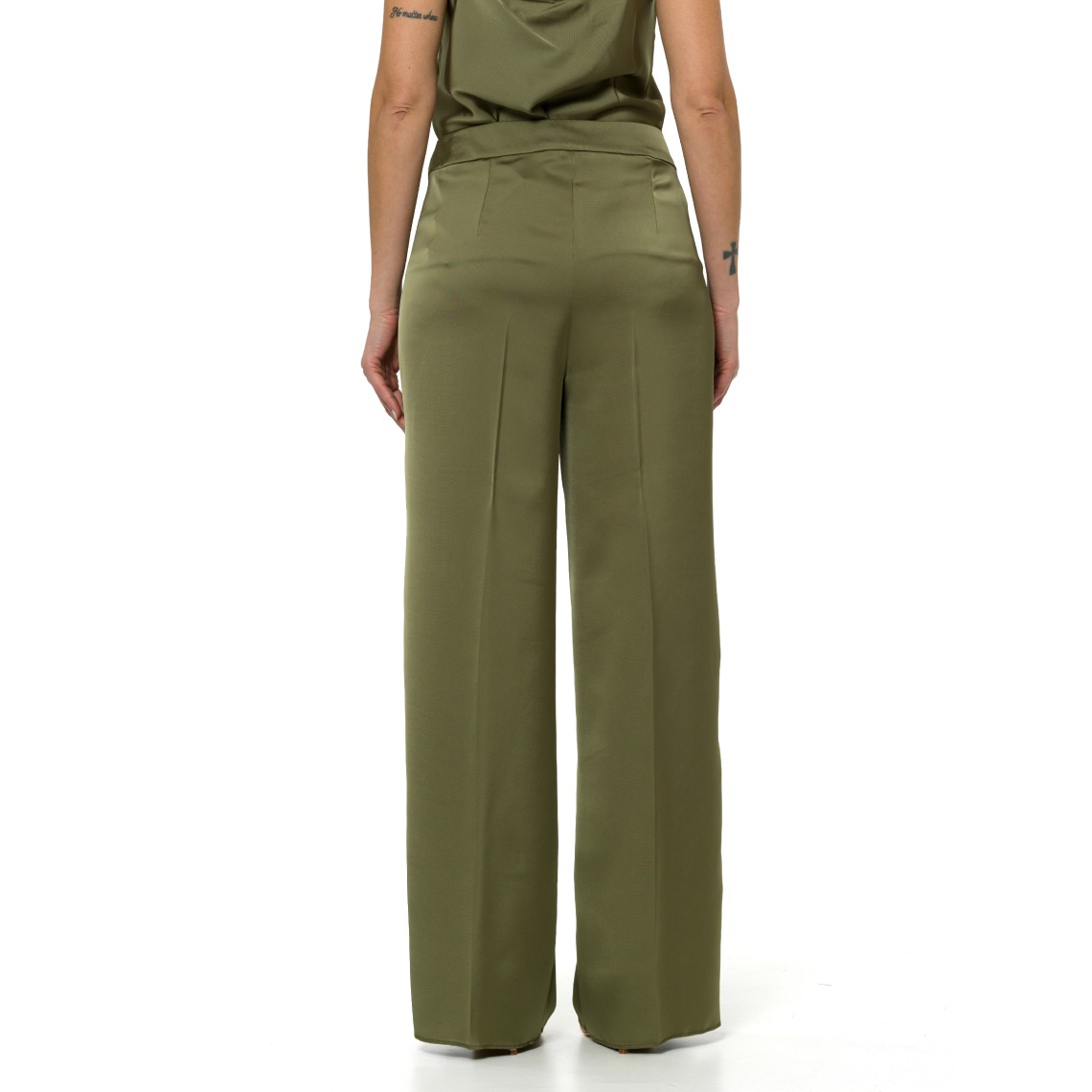 Pantaloni a gamba dritta in doppio raso Pennyblack