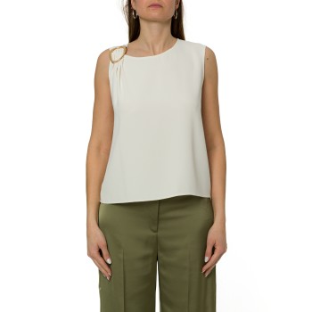 Top in tessuto sablé con fibbia Pennyblack