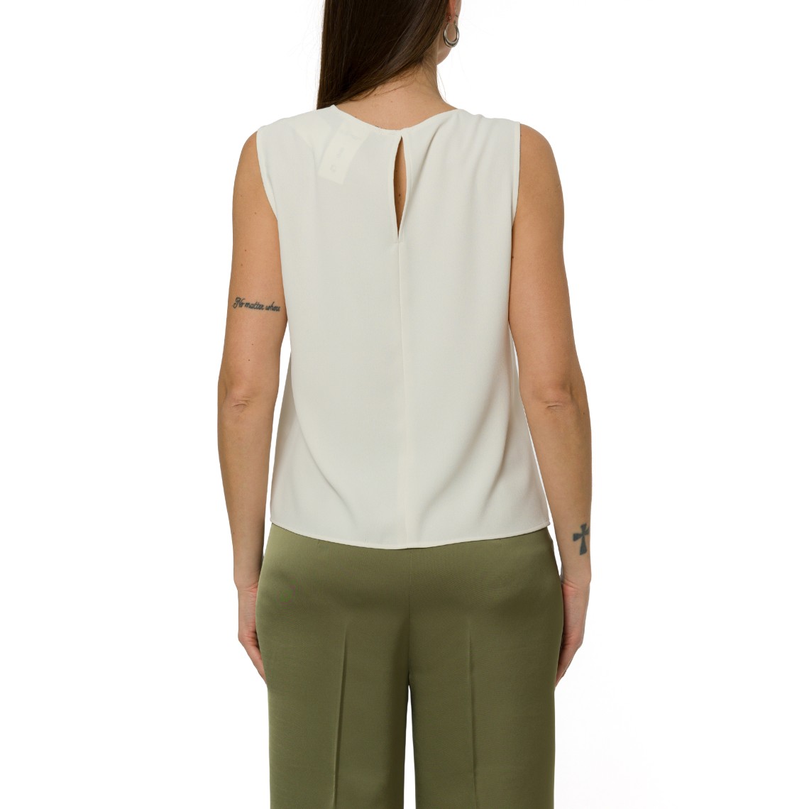 Top in tessuto sablé con fibbia Pennyblack