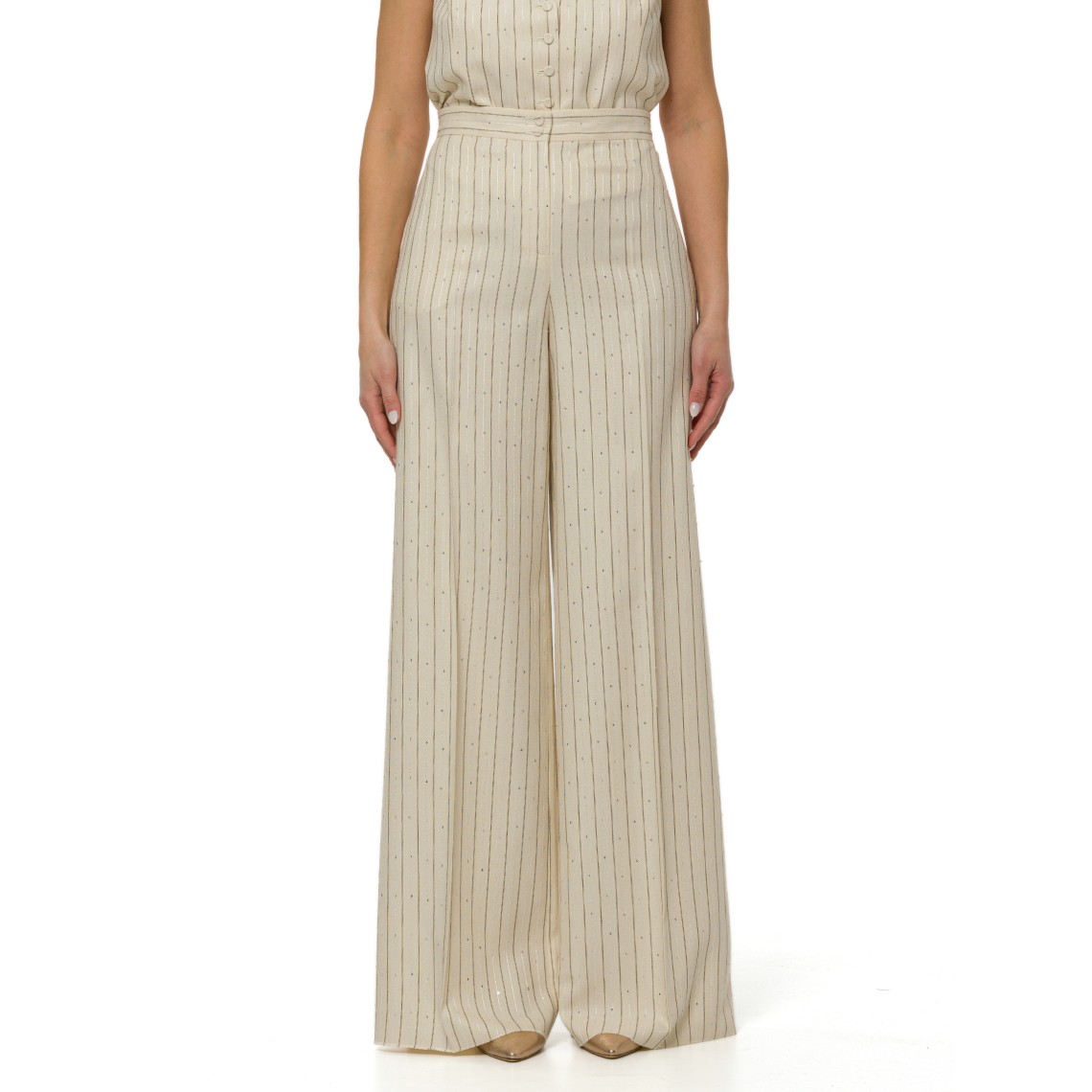 Pantaloni gessati con paillettes Pennyblack