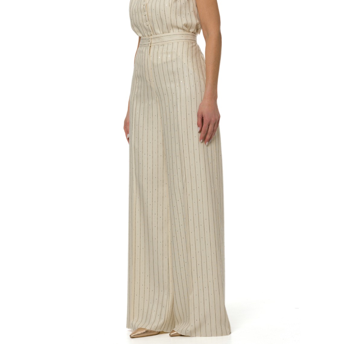 Pantaloni gessati con paillettes Pennyblack