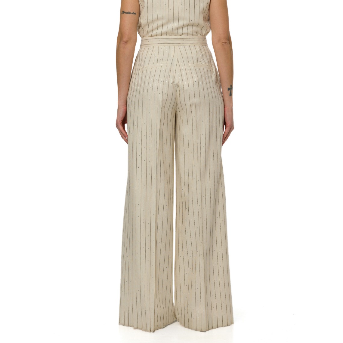 Pantaloni gessati con paillettes Pennyblack