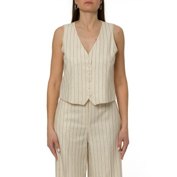 Gilet gessato con paillettes Pennyblack