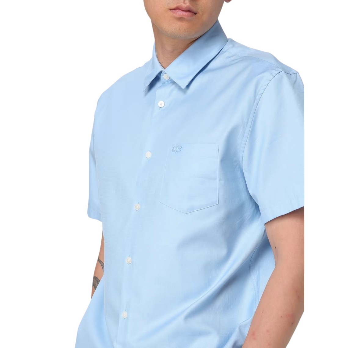 Camicia in cotone con logo Lacoste regular fit