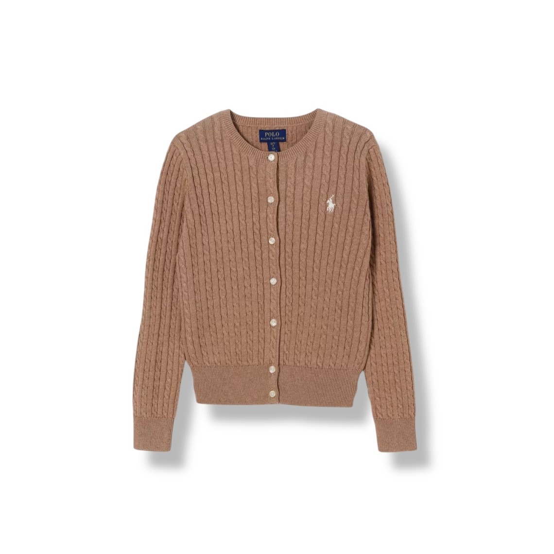 Cardigan in cotone con logo Pony Polo Ralph Lauren bambina