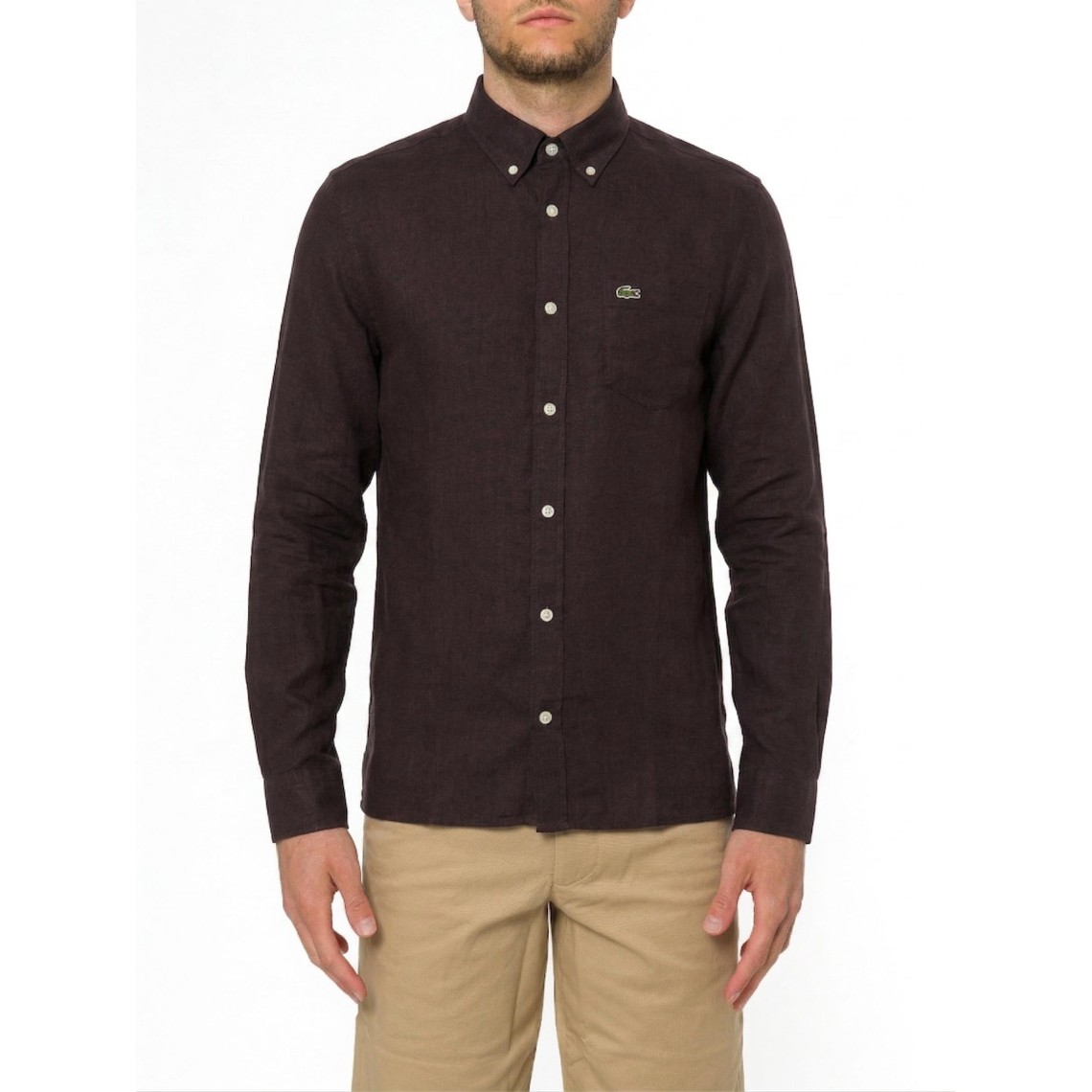 Camicia di lino regular fit Lacoste