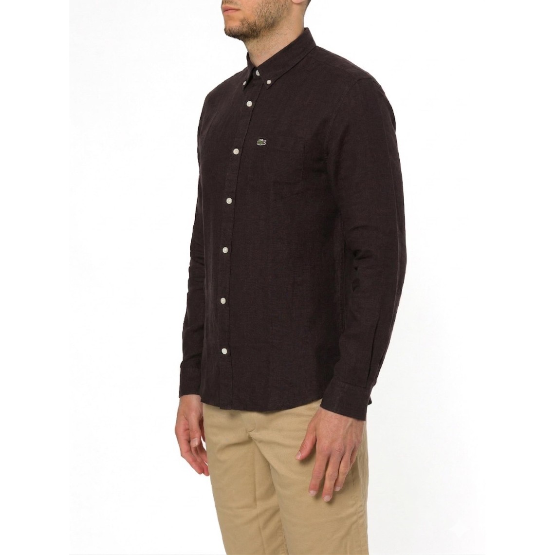 Camicia di lino regular fit Lacoste