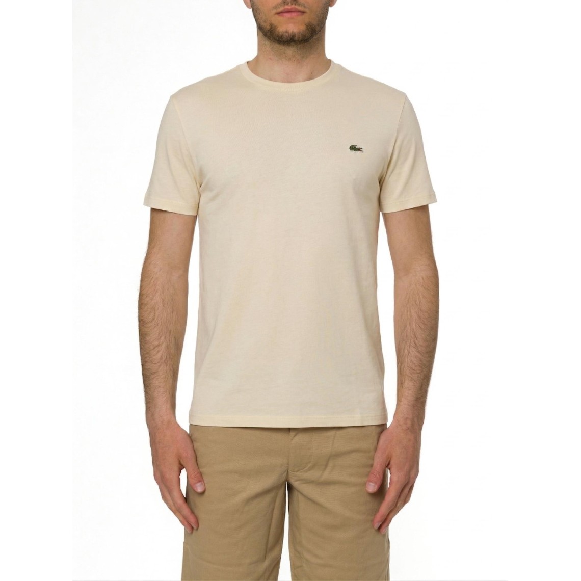 T-shirt girocollo in jersey di cotone Lacoste