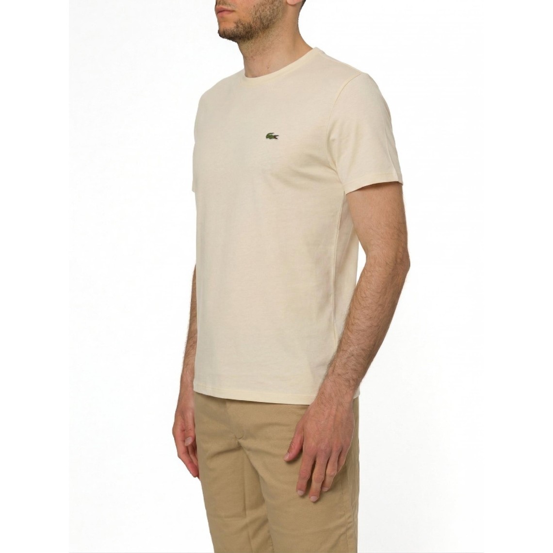 T-shirt girocollo in jersey di cotone Lacoste