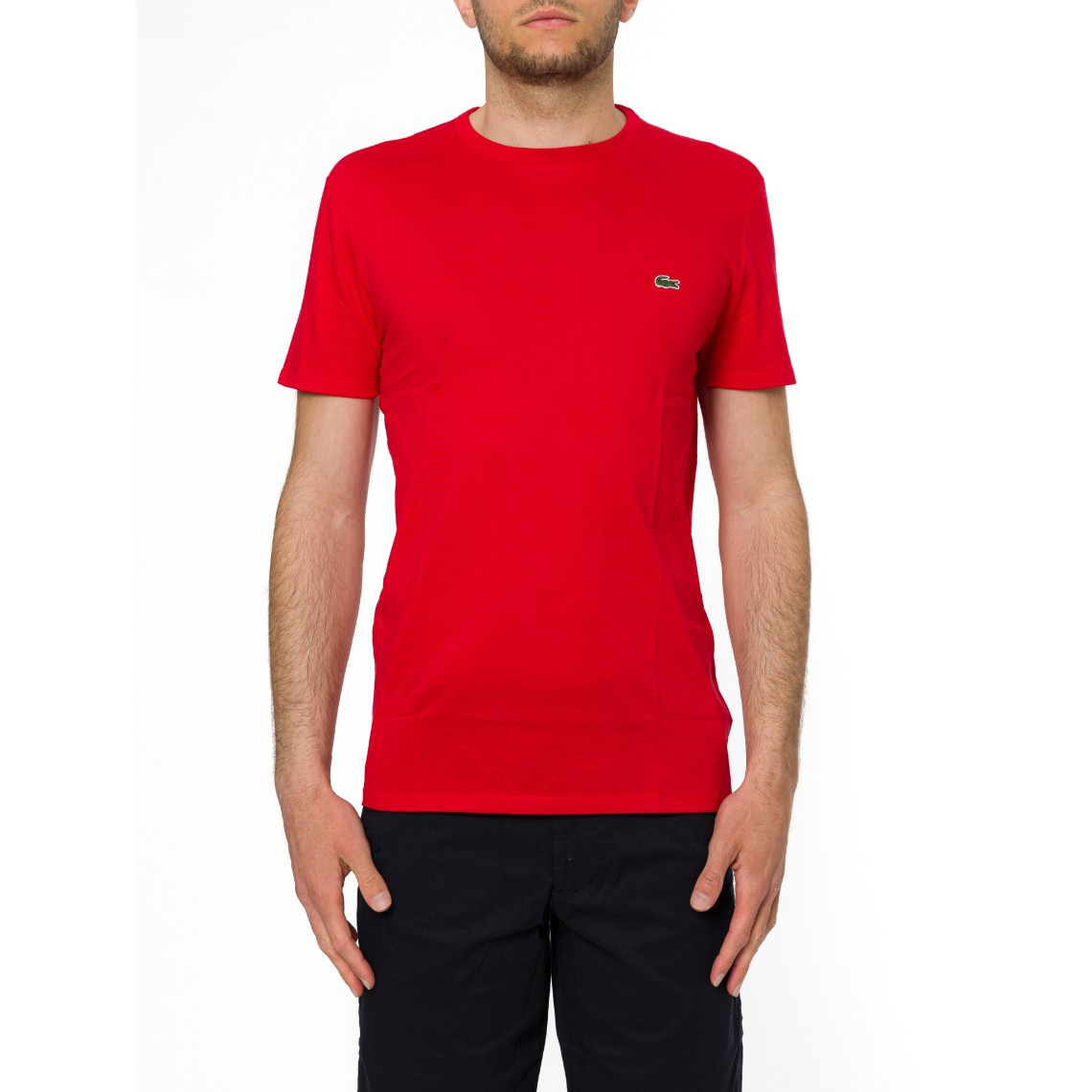 T-shirt girocollo in jersey di cotone Lacoste