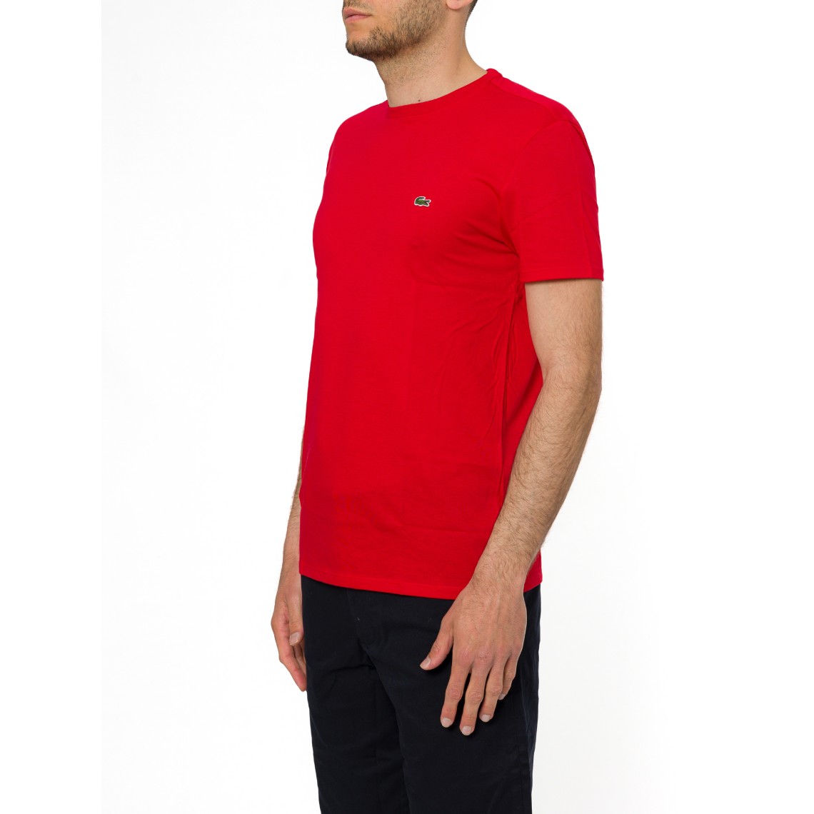T-shirt girocollo in jersey di cotone Lacoste