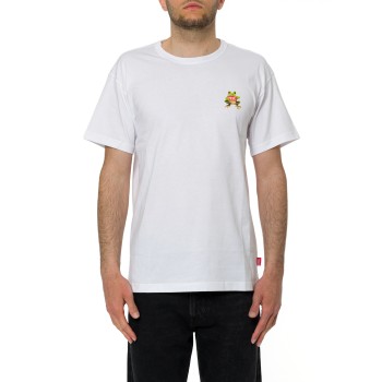 T-shirt con stampa di rana e logo Diesel