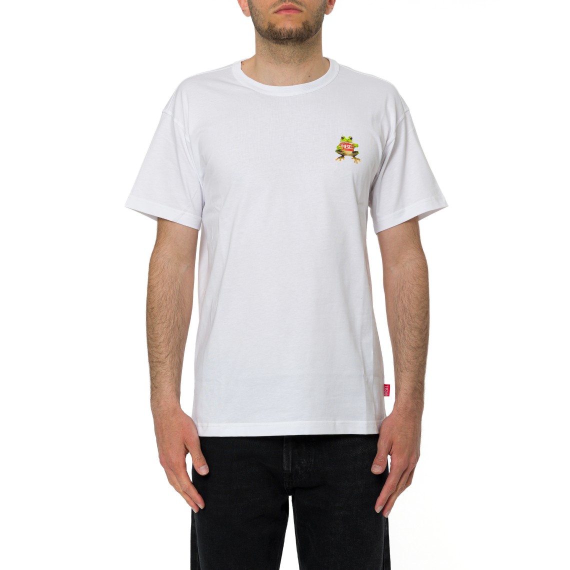 T-shirt con stampa di rana e logo Diesel