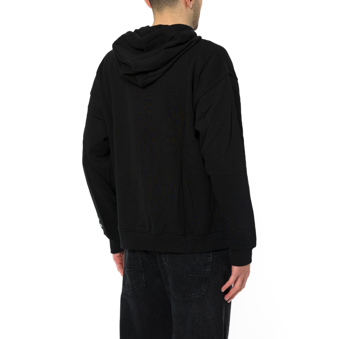 Felpa con zip e cappuccio e ricamo logo Diesel