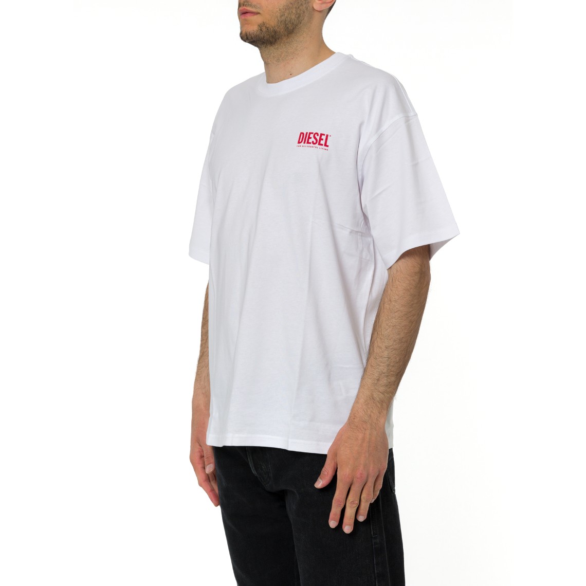 T-shirt in cotone con stampa Diesel