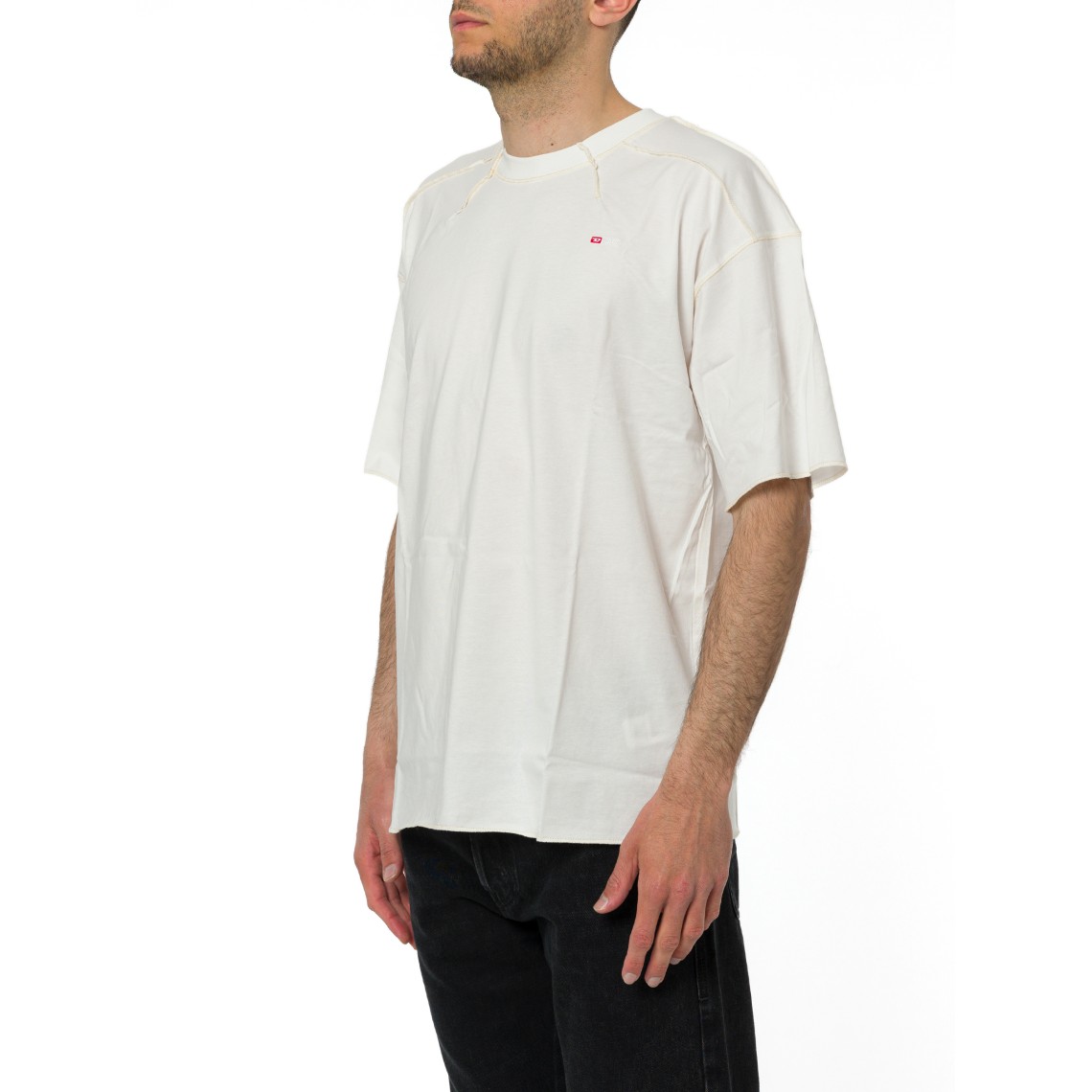 T-shirt in cotone con micro ricamo Diesel