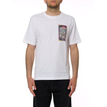 T-shirt in cotone con stampa digitale Diesel