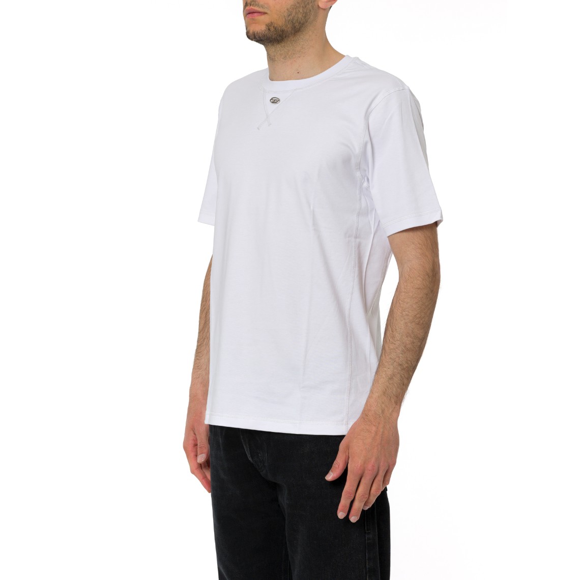 T-shirt Diesel regular con girocollo e Oval D