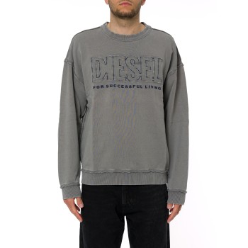 Felpa in cotone con logo applicato Diesel