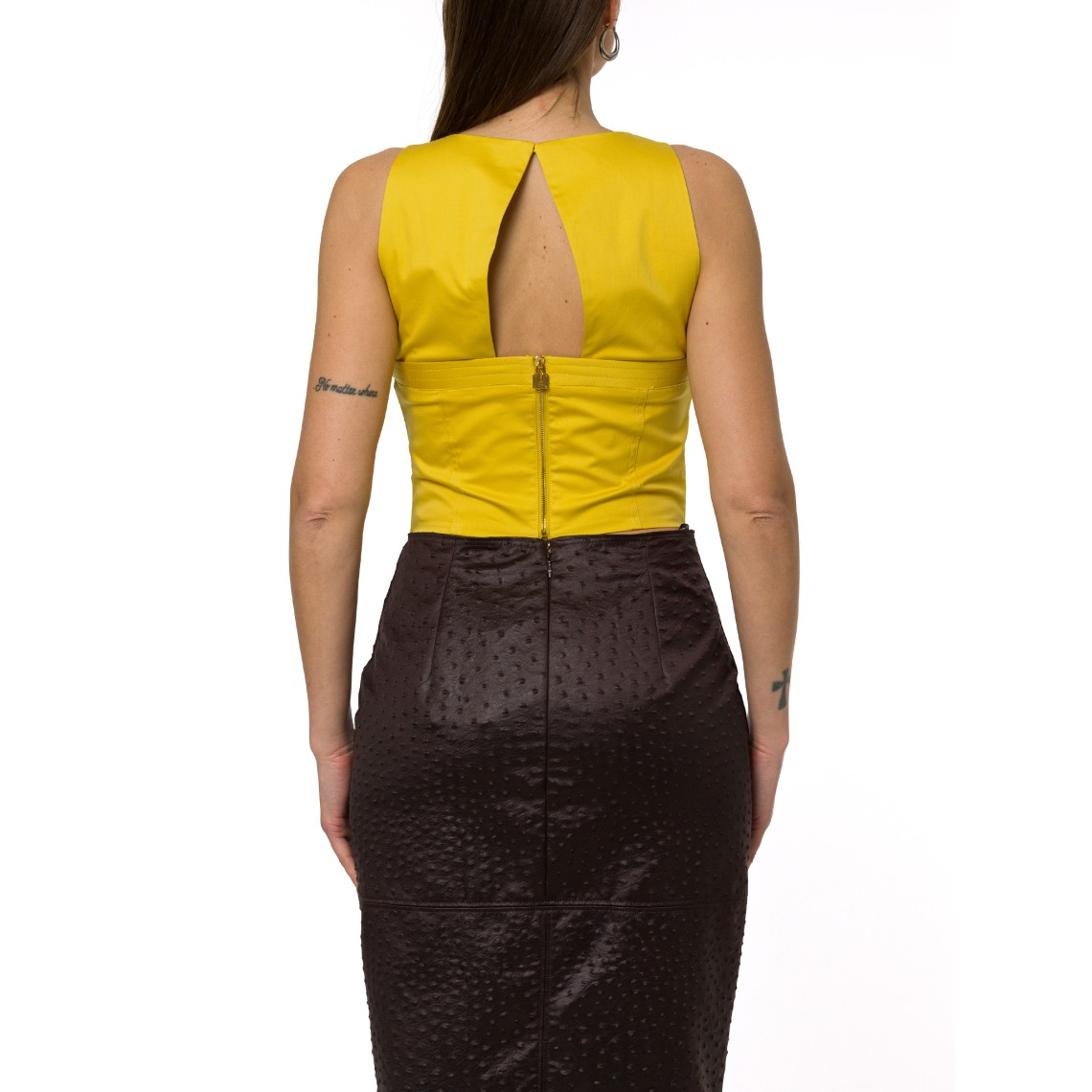 Top in cotone stretch con balza Elisabetta Franchi