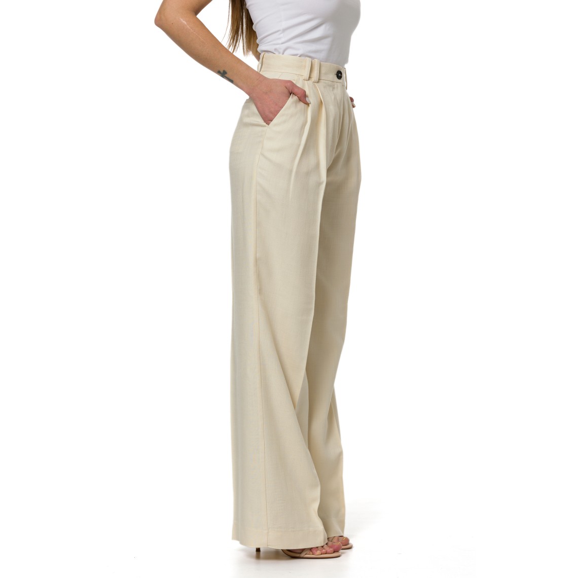 Pantaloni dritti con piega Brescello Pinko