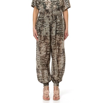Pantaloni ampi con stampa snake Bore Pinko
