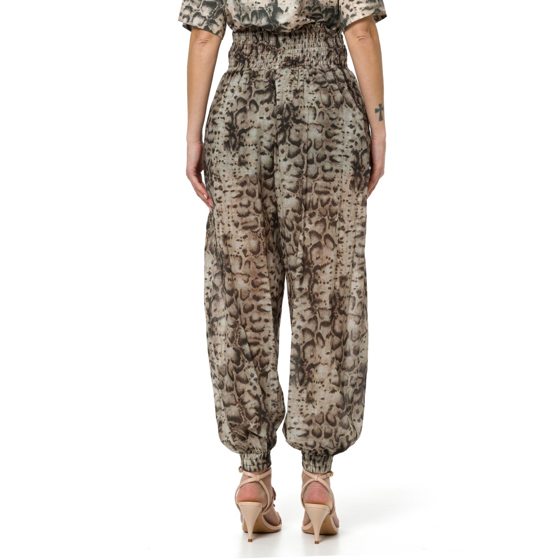 Pantaloni ampi con stampa snake Bore Pinko