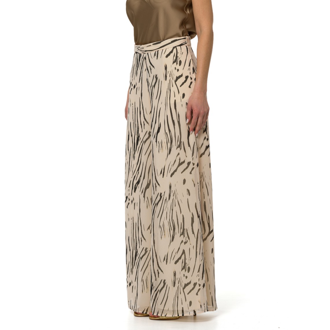 Pantaloni in georgette zebrata Pennyblack