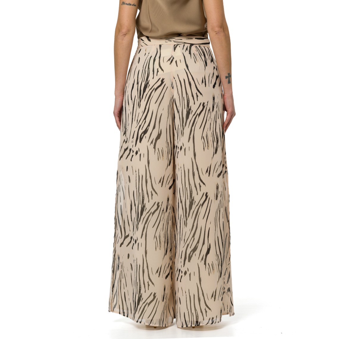 Pantaloni in georgette zebrata Pennyblack