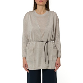 Cardigan lungo con cintura Gran Sasso