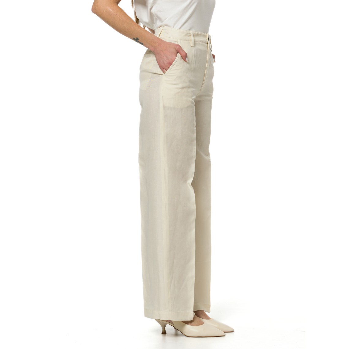 Pantaloni in misto lino Woolrich