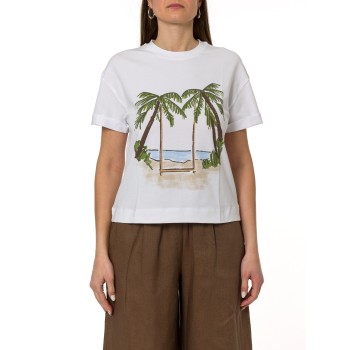 T-shirt con stampa e strass Pennyblack