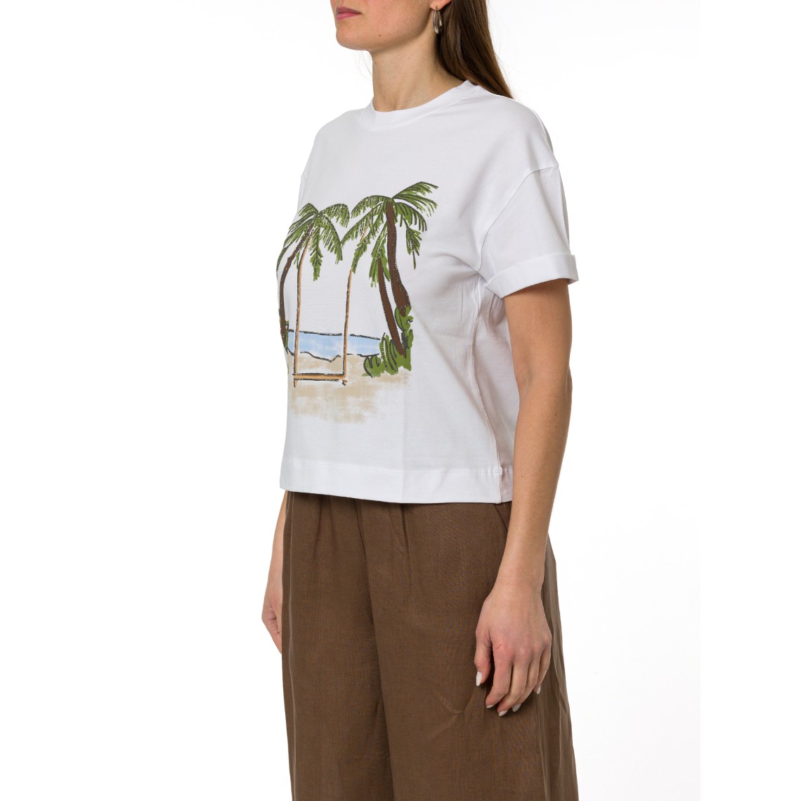 T-shirt con stampa e strass Pennyblack