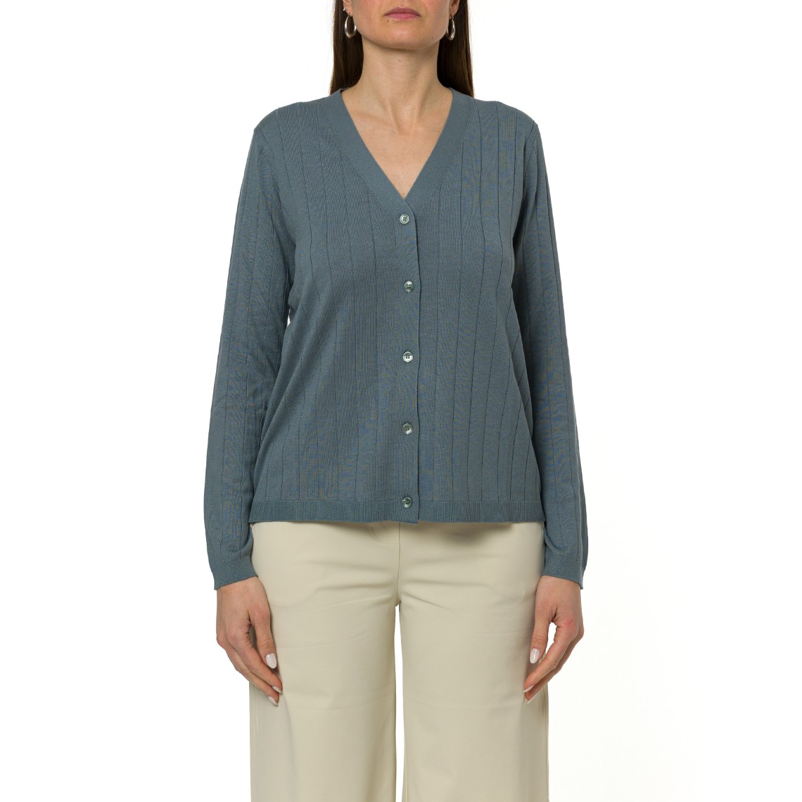 Cardigan a coste in misto seta Mmlbriose MM Max Mara