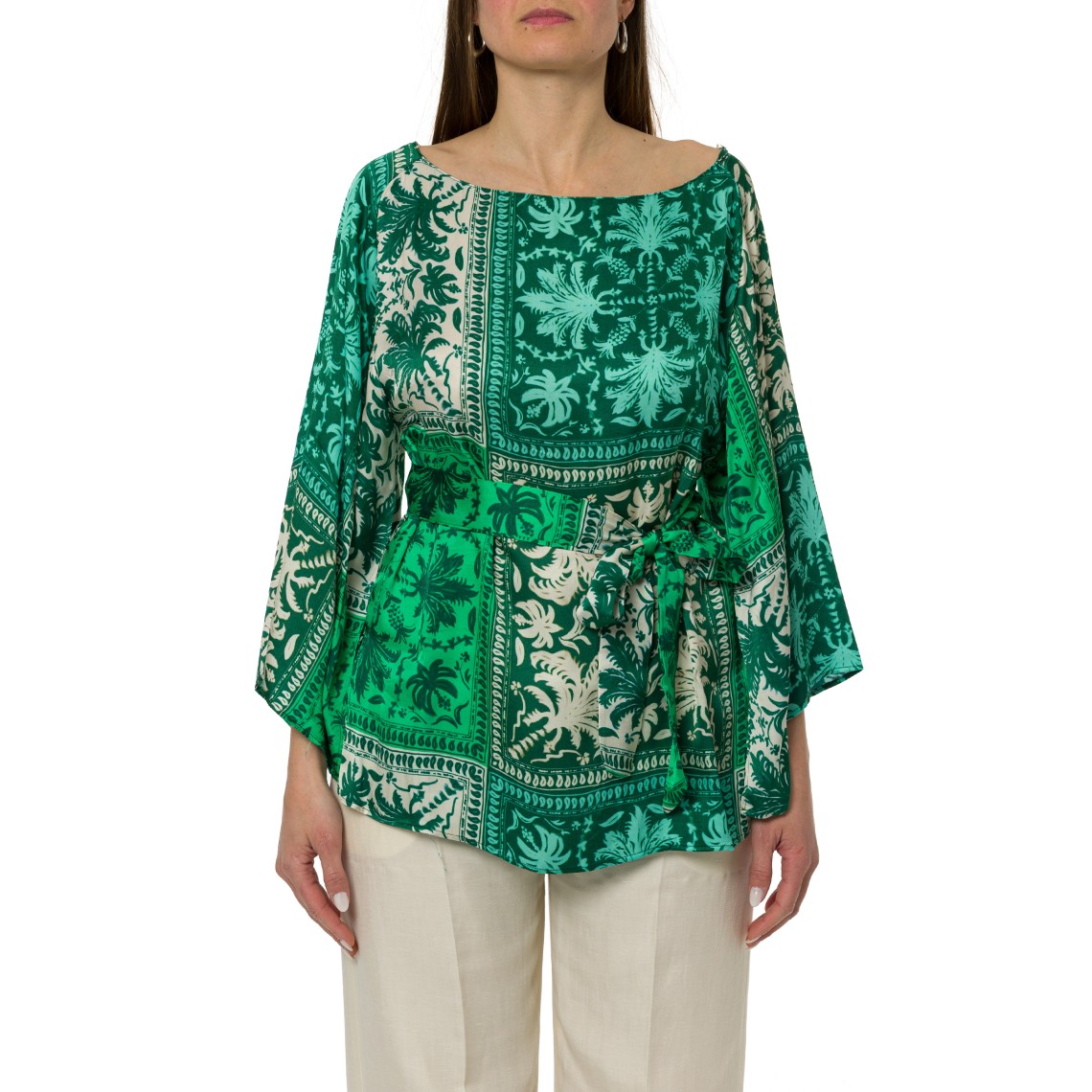 Blusa in raso con cintura Hanita Couture