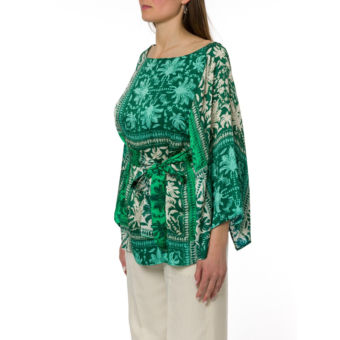 Blusa in raso con cintura Hanita Couture