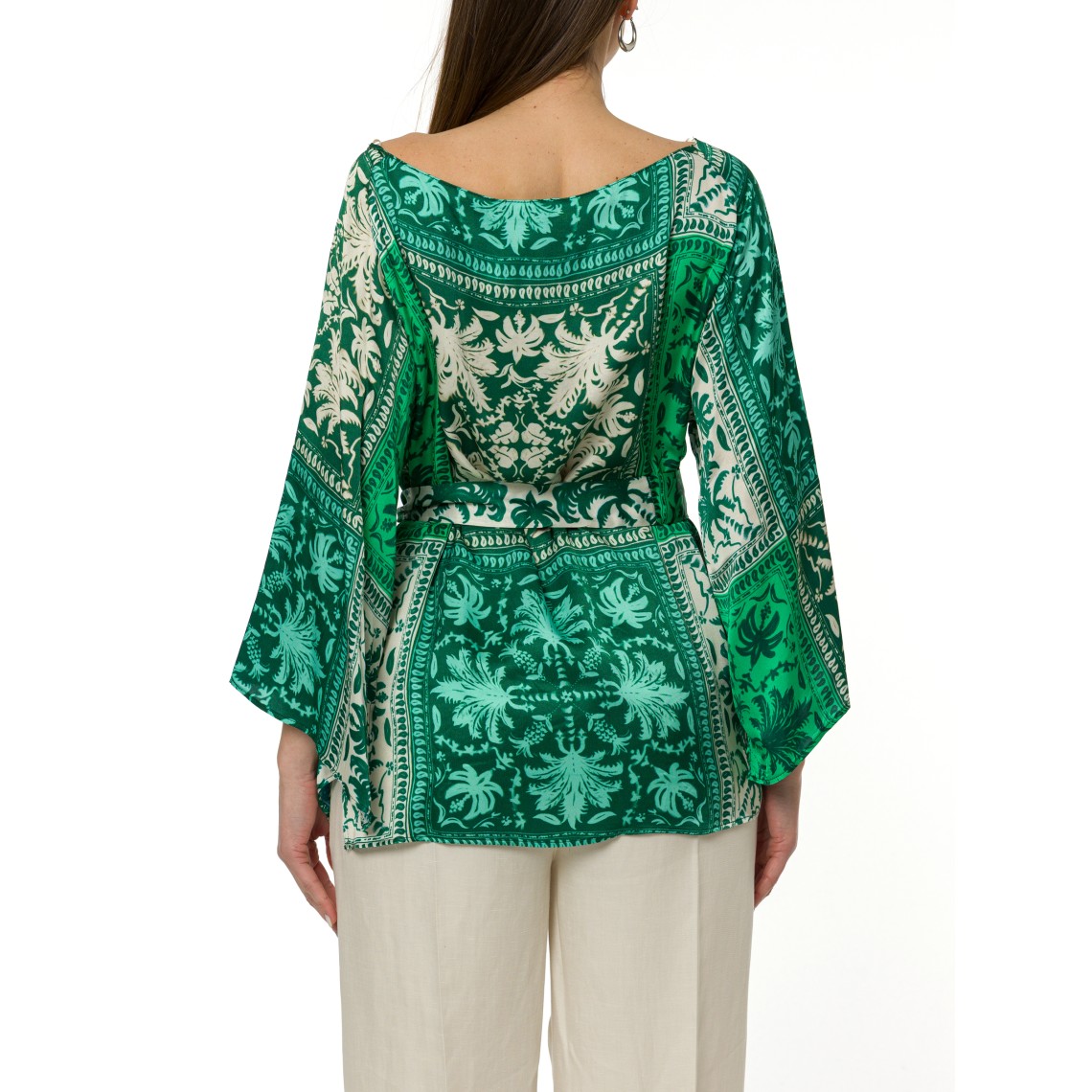 Blusa in raso con cintura Hanita Couture