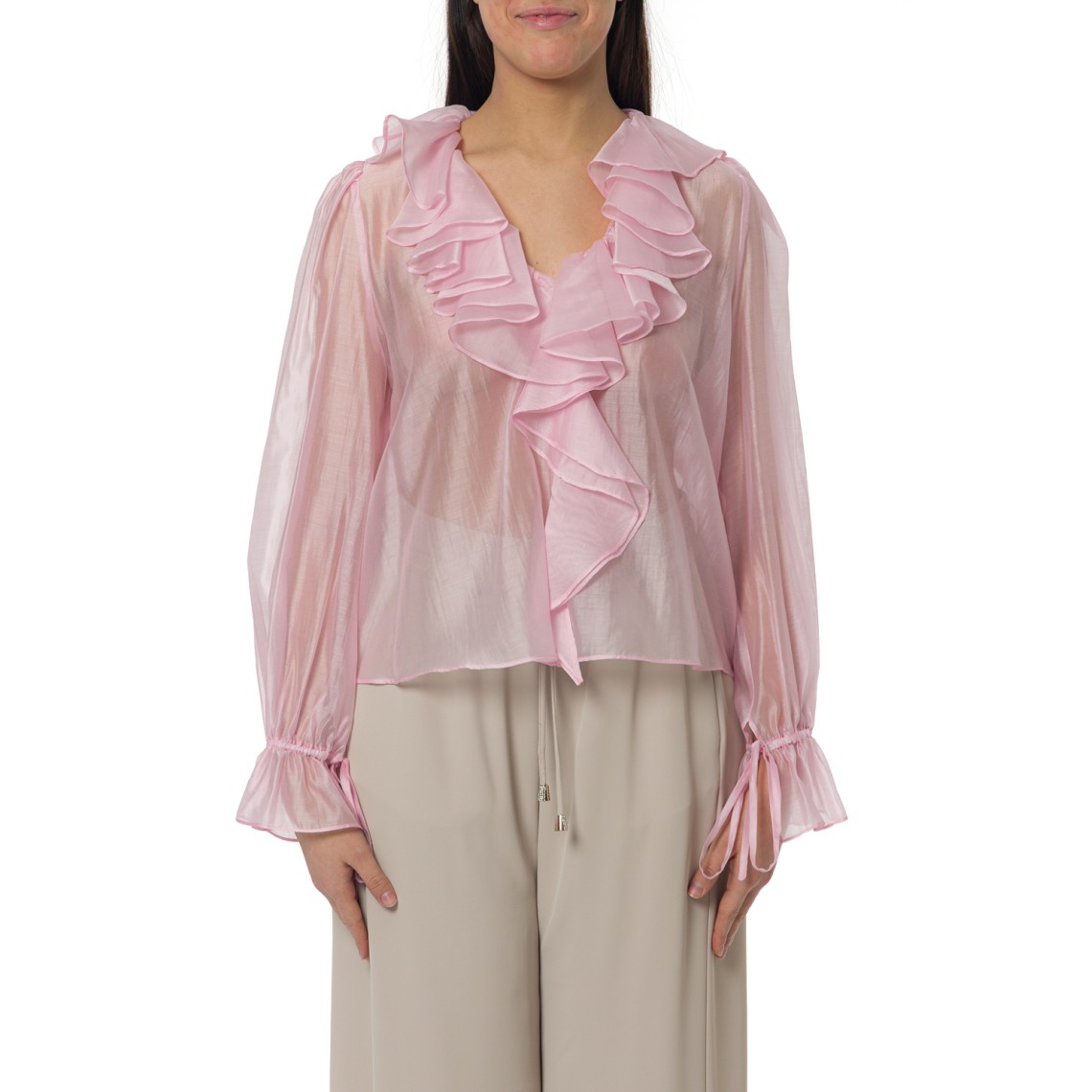 Blusa con maxi volant Hanita Couture