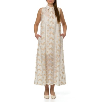 Abito chemisier Hanita Couture in cotone ricamato 