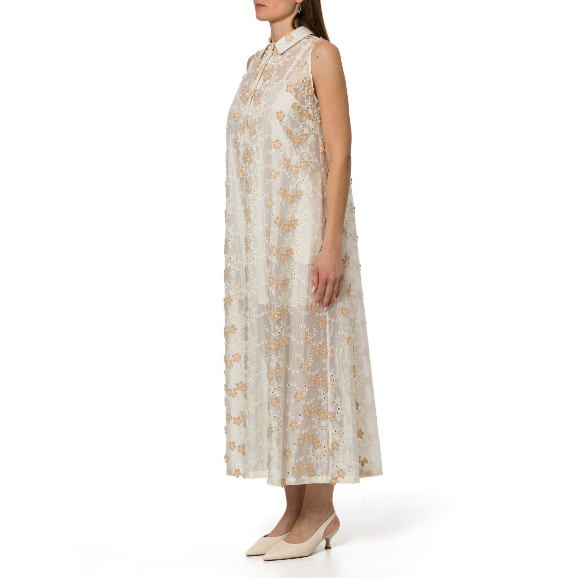 Abito chemisier Hanita Couture in cotone ricamato 