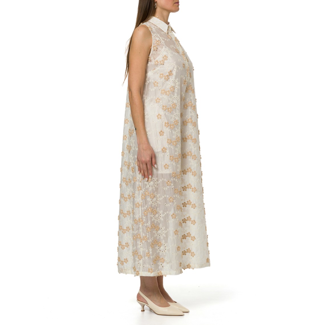 Abito chemisier Hanita Couture in cotone ricamato 