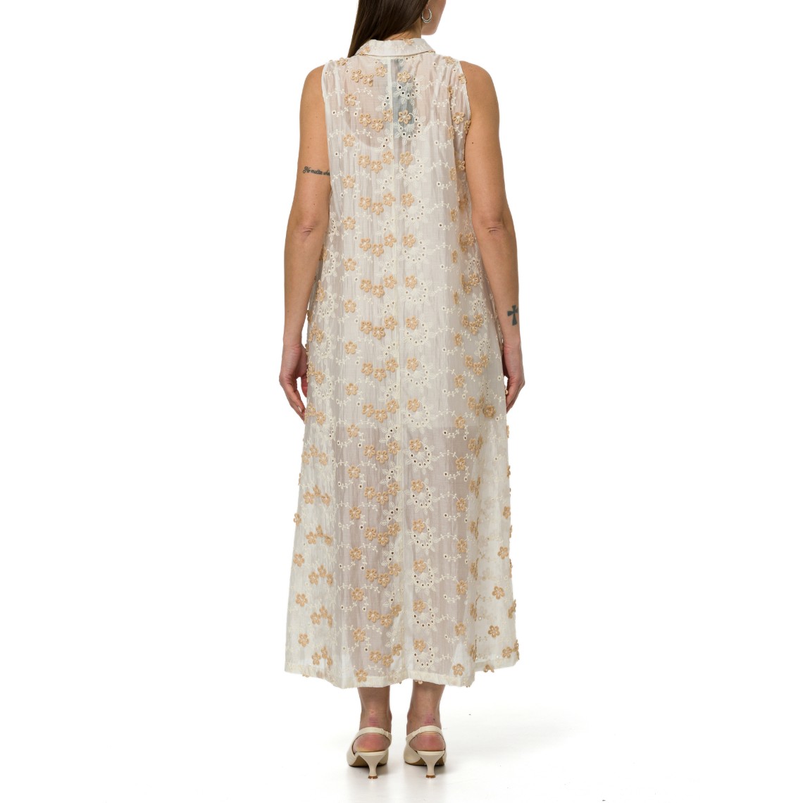 Abito chemisier Hanita Couture in cotone ricamato 