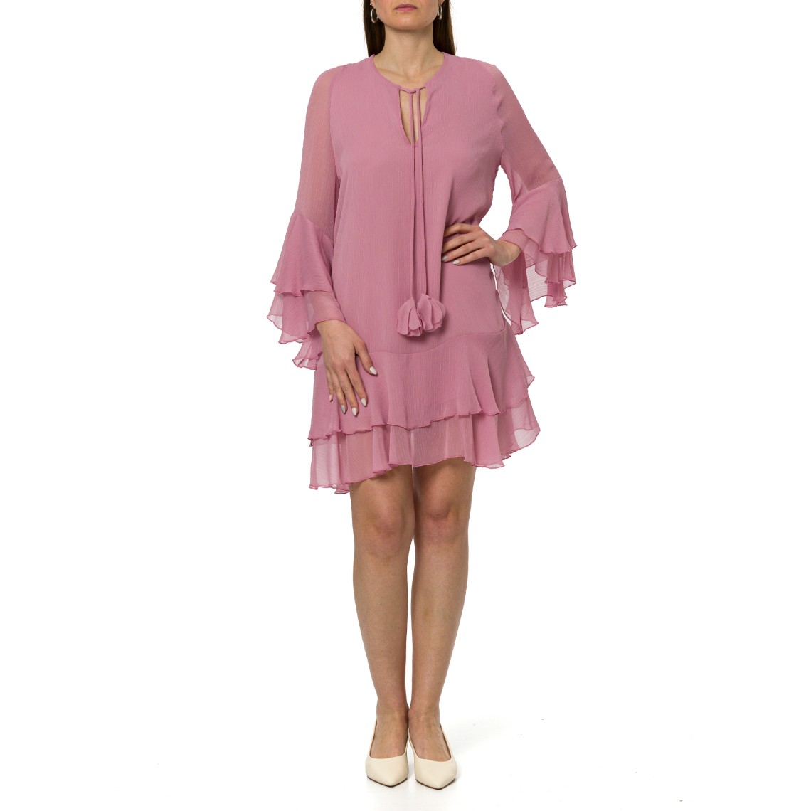 Abito in creponne con volant Hanita Couture