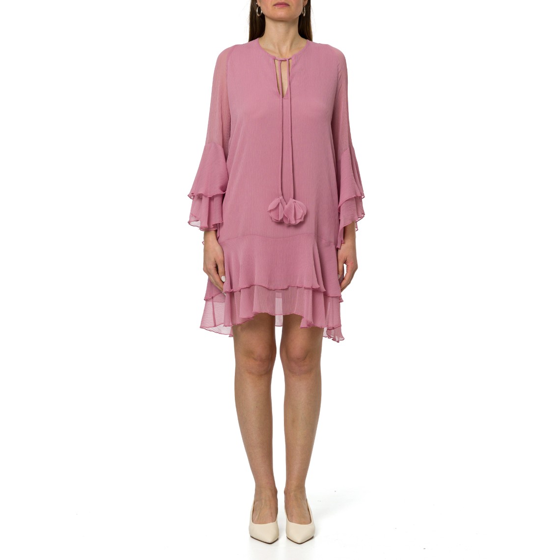 Abito in creponne con volant Hanita Couture