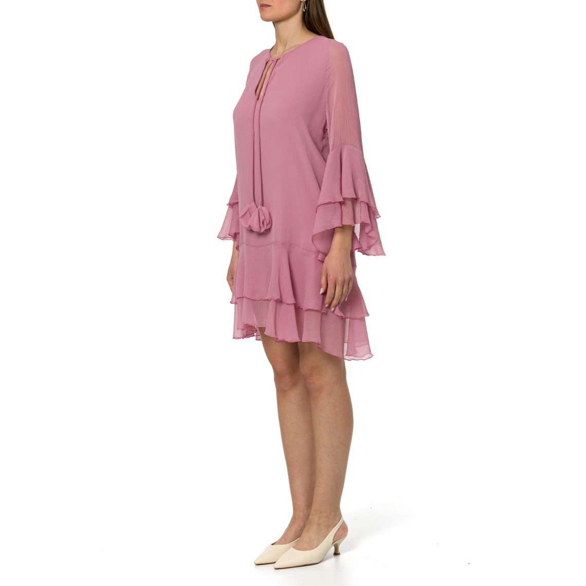 Abito in creponne con volant Hanita Couture